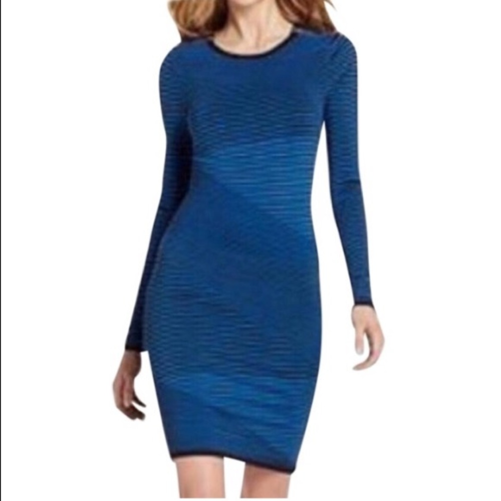 Michael Kors Blue and Black Striped Dress